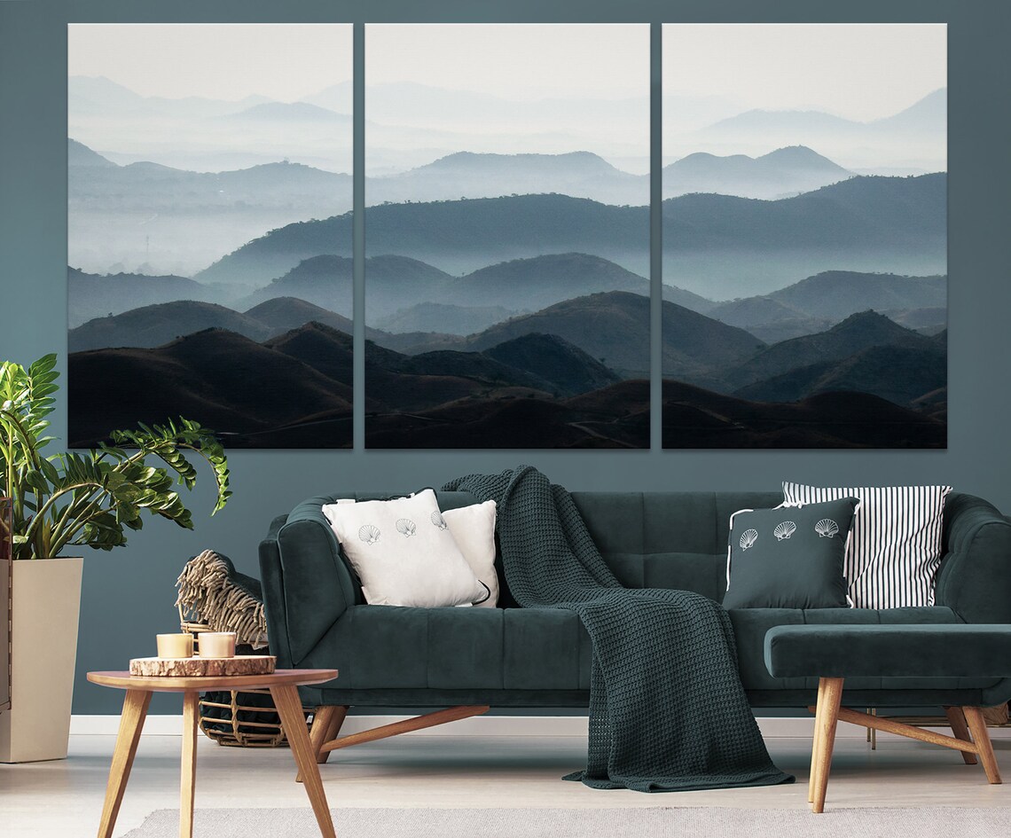 Foggy Forest Wall Art Cloudy Forest Art Print Misty Forest Etsy