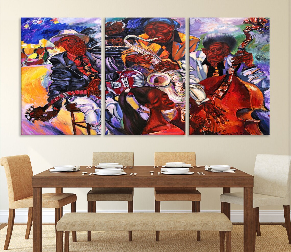 Large African American Wall Art Abstract African Painting Etsy