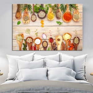 Modern Kitchen Wall Art Large Canvas Print Extra Large Wall Art Spices ...