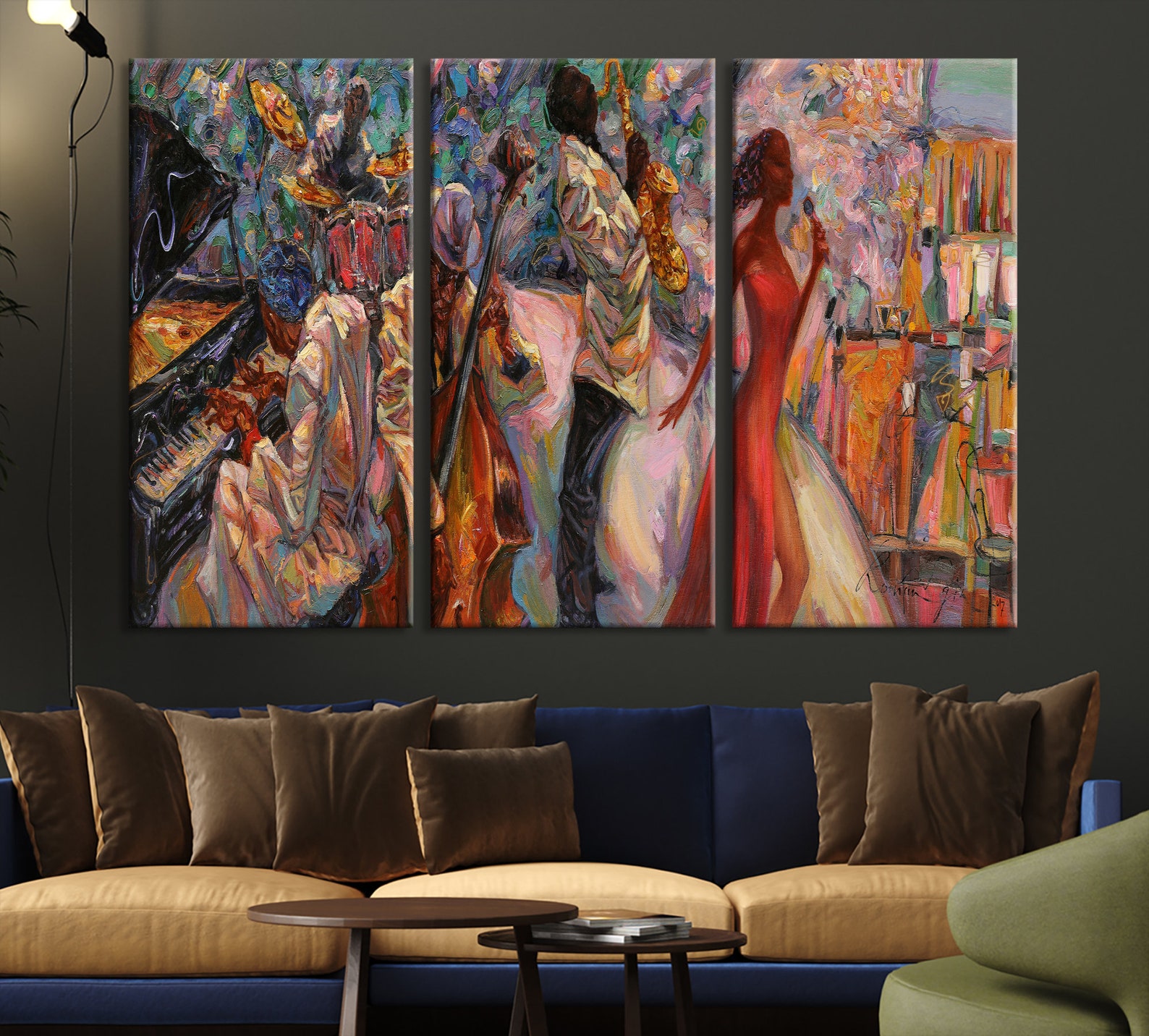 Abstract African American Wall Art for Living Room Jazz Etsy