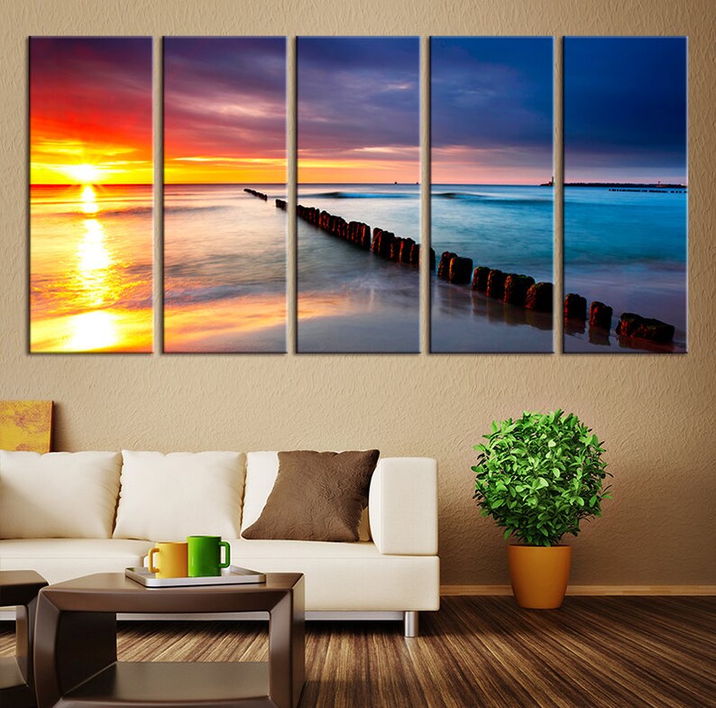 Perfectly Timed Photo of Old Pier Ruins at Sunset Xlarge Wall - Etsy
