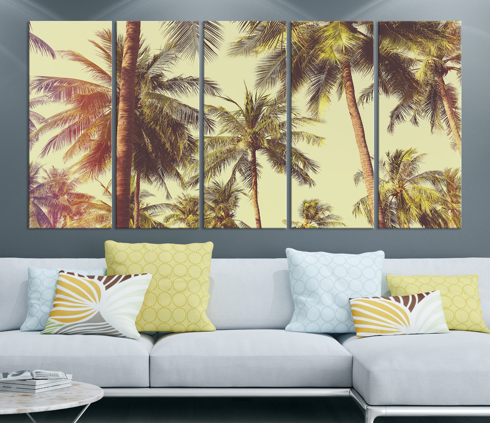 Extra Large Palm Tree Wall Art Print Tropical Canvas Wall - Etsy