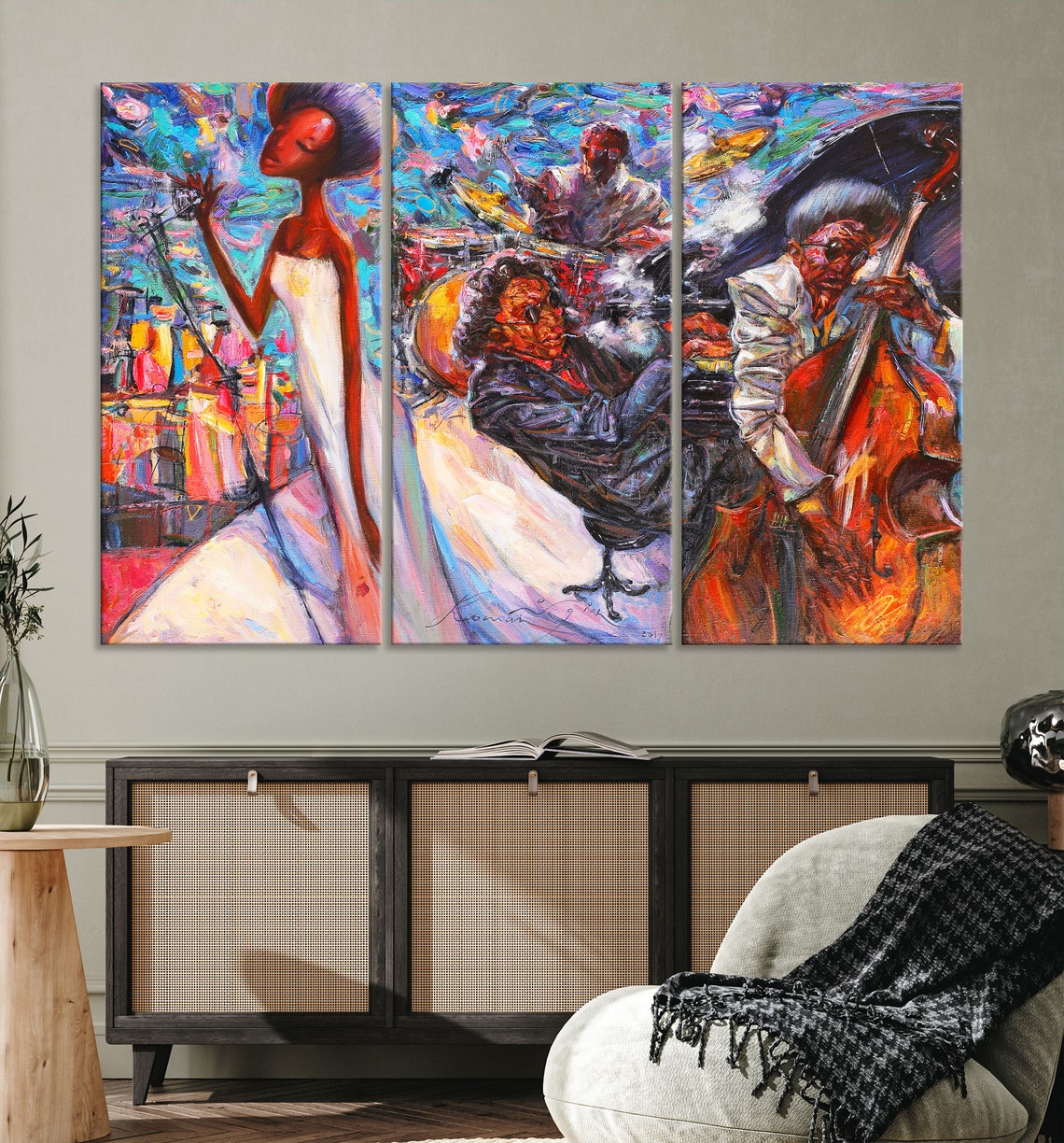 Abstract Jazz Band Wall Art Painting Jazz Canvas Art Print Etsy