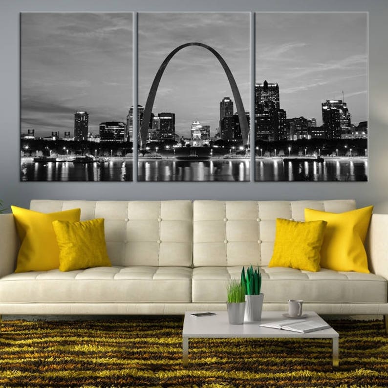 Large Wall Art St. Louis Missouri Canvas Print St. Louis Skyline Wall Art, Large St. Louis City Canvas Print, Skyline Wall Art, Home Decor image 1