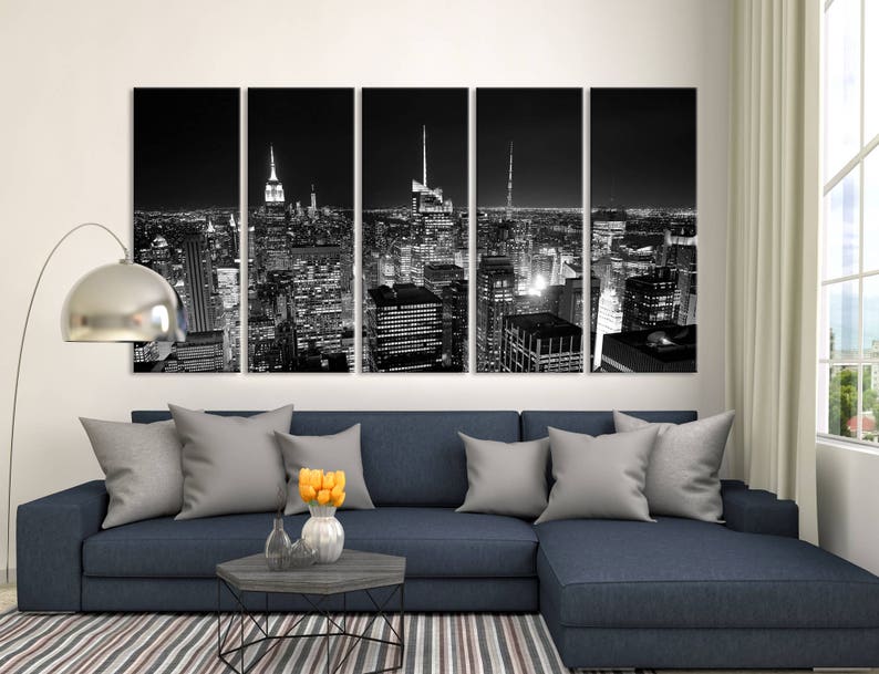 Extra Large City Wall Art New York Canvas Prints Black and - Etsy
