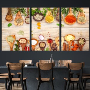 Modern Kitchen Wall Art Large Canvas Print Extra Large Wall Art Spices ...