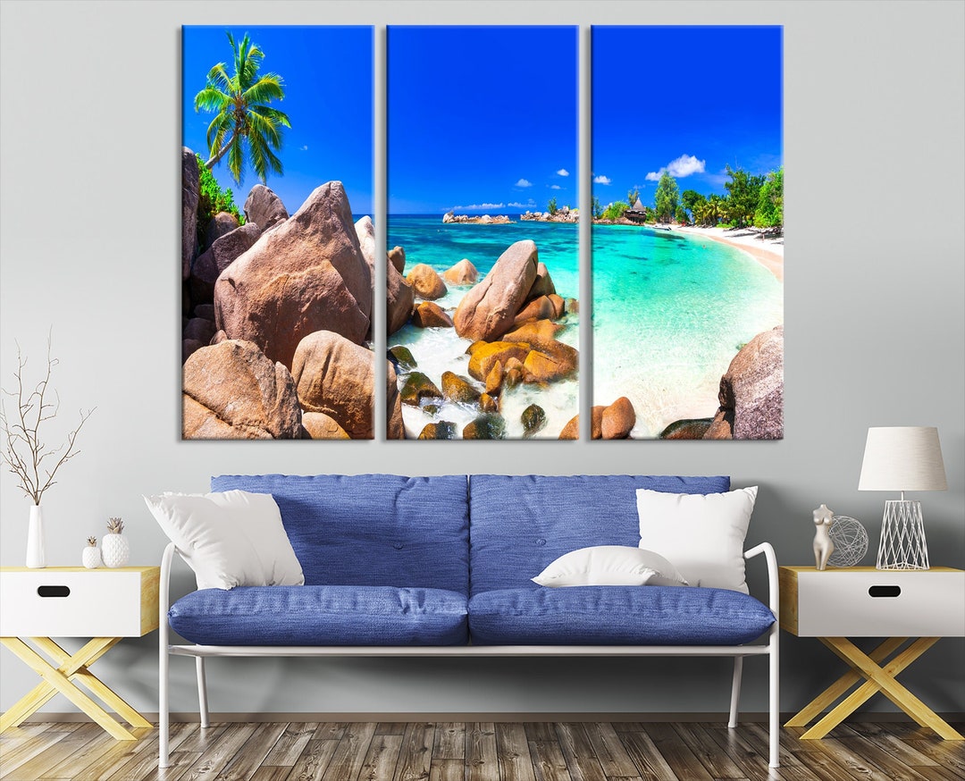Tropical Beach Canvas Art Tropical Wall Art Large Canvas Etsy