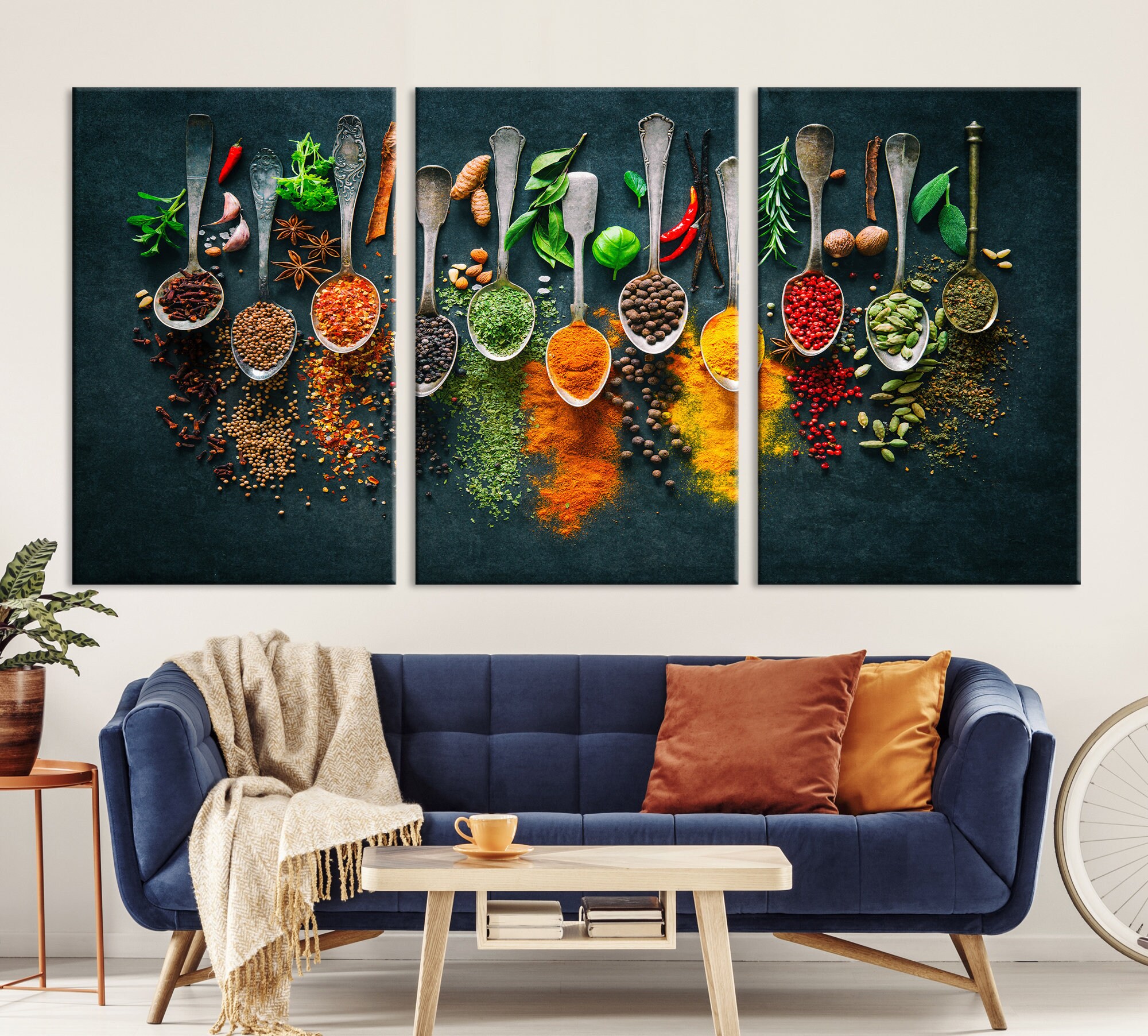 Herbs Spices Spoons Canvas Wall Art Cooking Wall Art Spice Etsy UK