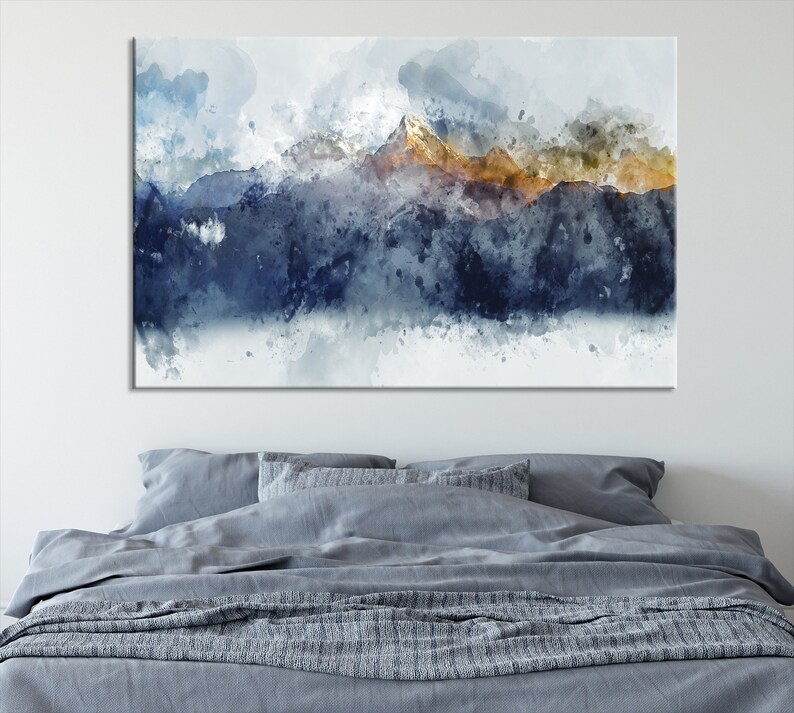 Abstract Mountain Wall Art Print Extra Large Landscape Canvas Art Framed Modern Wall Decor image 4