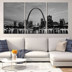 Large Wall Art St. Louis Missouri Canvas Print St. Louis Skyline Wall Art, Large St. Louis City Canvas Print, Skyline Wall Art, Home Decor image 2