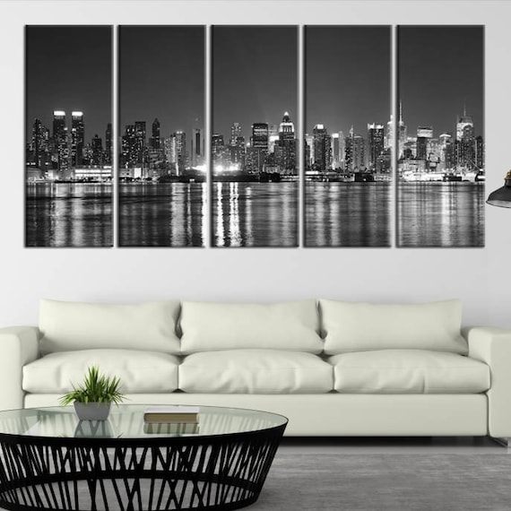 Arte Extra Grande De La Pared New York Canvas Prints Blanco Y Etsy