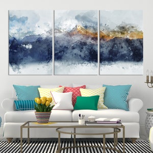 Abstract Mountain Wall Art Print Extra Large Landscape Canvas Art Framed Modern Wall Decor image 9