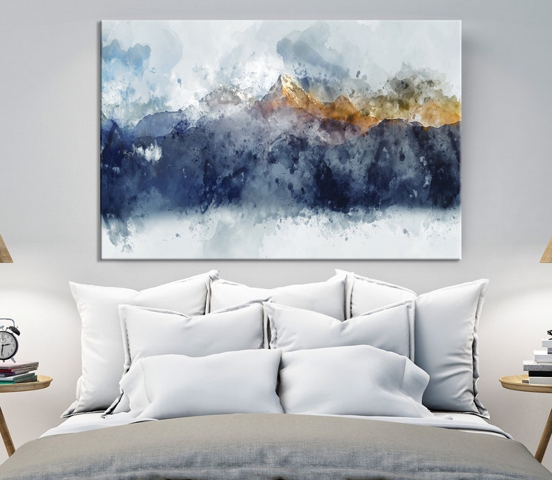 Abstract Mountain Wall Art Print Extra Large Landscape Canvas Art Framed Modern Wall Decor image 6