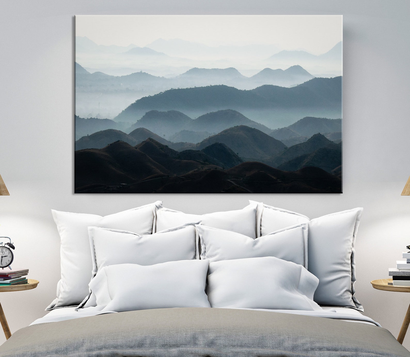 Foggy Forest Wall Art Cloudy Forest Art Print Misty Forest Etsy