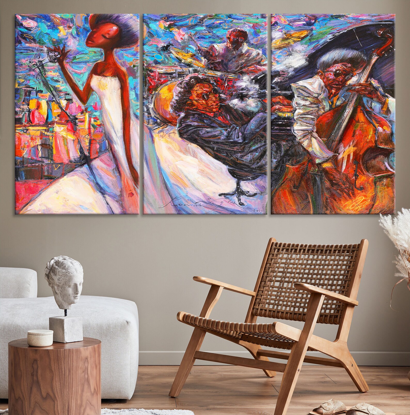 Abstract Jazz Band Wall Art Painting Jazz Canvas Art Print Etsy