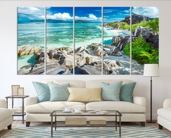 Large coastal wall art, Set of 3 wall art prints