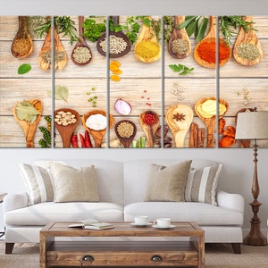 Modern Kitchen Wall Art Large Canvas Print Extra Large Wall Art Spices ...