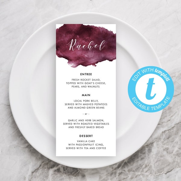 Burgundy Place Cards - Etsy