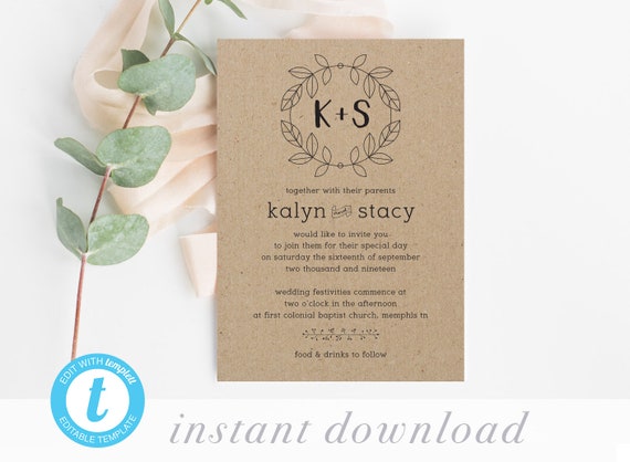 Cheap Wedding Invitations Printable Wedding Invite Template