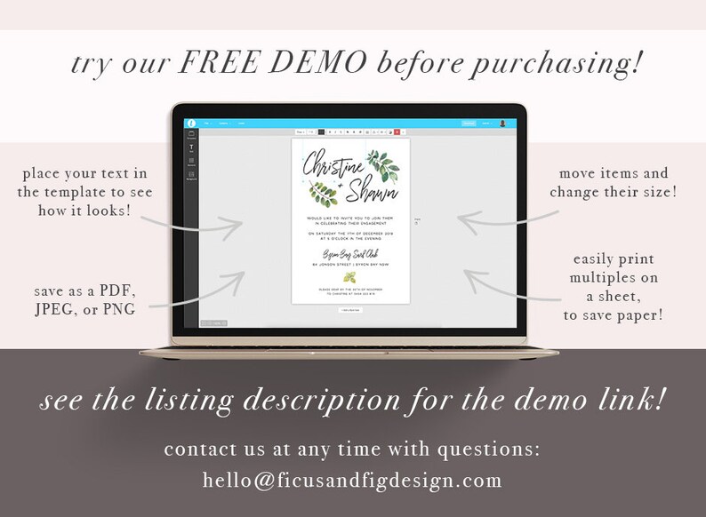 Eucalyptus Blush Greenery Rustic Wedding invite RSVP and Details templates Cards DIY Australian Natives Wedding Invitation Suite