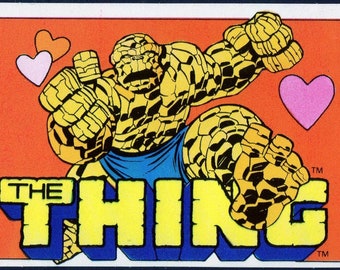Vintage MARVEL Comics Card THE THING I Want Most Is To Have U For My Valentine! Original UNused Bold Retro Graphics 2 3/4" x4" 1979 Ephemera