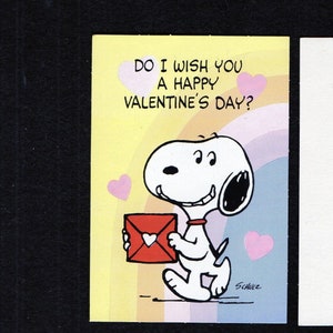 Tarjeta vintage de Peanuts con sobre rojo de SNOOPY ¿Te deseo un feliz día de San Valentín? ¡Tienes toda la razón! ¡Te deseo un feliz día de San Valentín! Original sin usar 2 3/4" x 4"