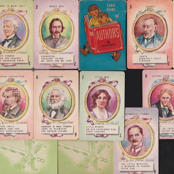 Authors Card Game Etsy