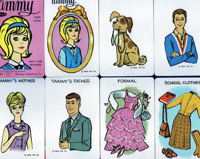 Vintage TAMMY Doll CARD GAME Complete Characters,dog,mid Century