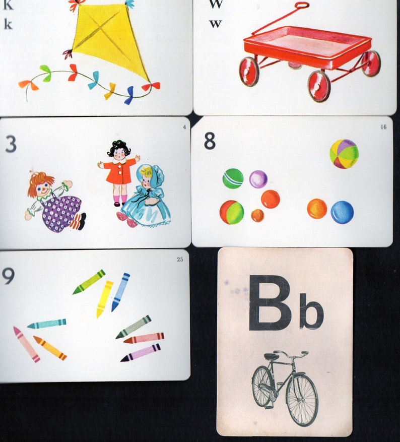 Vintage LAUGH PLAY TOGETHER Flash Cards Lot/19 Words Numbers  Etsy