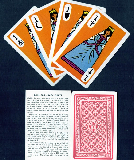 vintage crazy eights card game