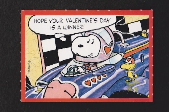 Vintage Peanuts Card Hope Your Valentine's Day is A WINNER! RACE