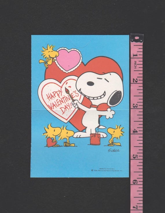 Vintage Peanuts Card SNOOPY Paints HAPPY Valentine's Day