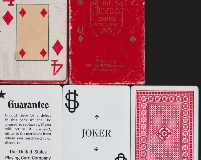 Vintage JUMBO Index PLAYING CARDS Deck Easy to Read Numbers/large Print