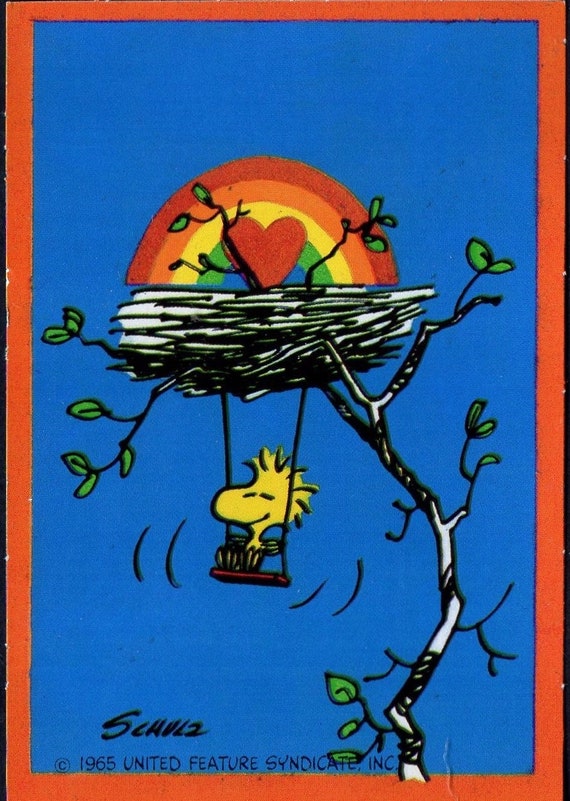 Vintage Peanuts Valentine Card WOODSTOCK SWINGS Under His Nest - Etsy Canada