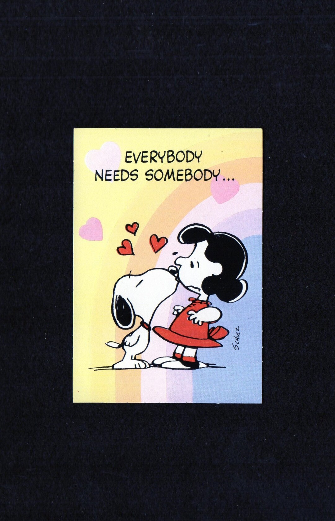 Vintage Peanuts Card SNOOPY KISSES LUCY on the Lips Everybody Etsy