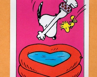 Vintage Peanuts Card SNOOPY Watches WOODSTOCK Use A Hang  display picture 2