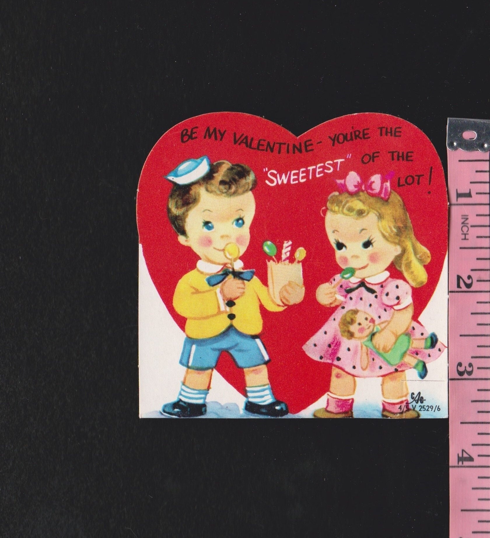 Vintage Valentines Cards Lot of 2 Little Girl