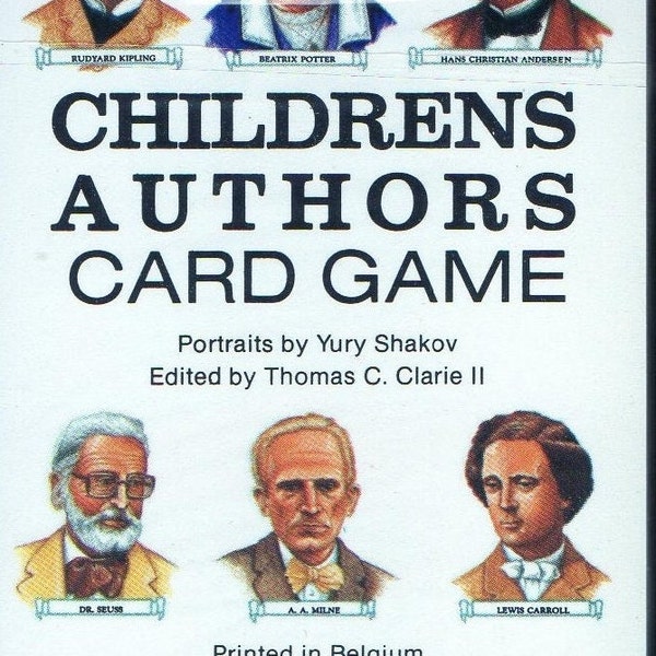 CHILDRENS AUTHORS Card GAME Complete Alice In Wonderland Back,A A Milne,Lewis Carroll,Wilder,Brothers Grimm,Beatrix Potter,Dr Seuss,Kipling