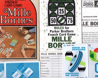 Vintage MILLE BORNES CARD Game Complete With Rules Book,unused Score ...