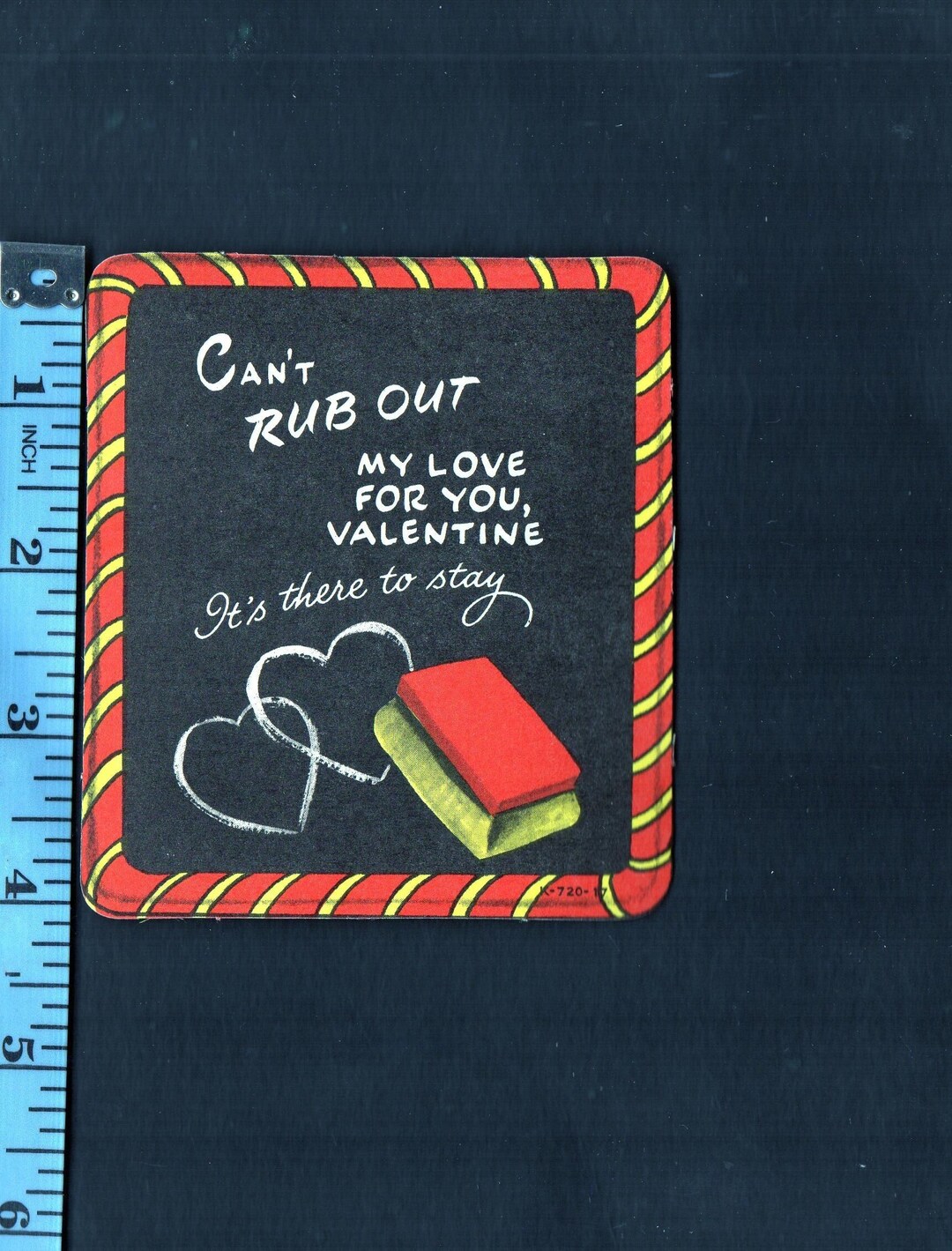 Rub Out Vintage Original Card Old School CHALKBOARD Eraser,writing Can't RUB ...