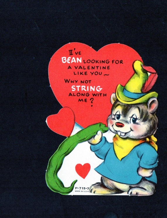 Vintage Mechanical Valentines Day Card I'm Spilling The News Today  Valentine