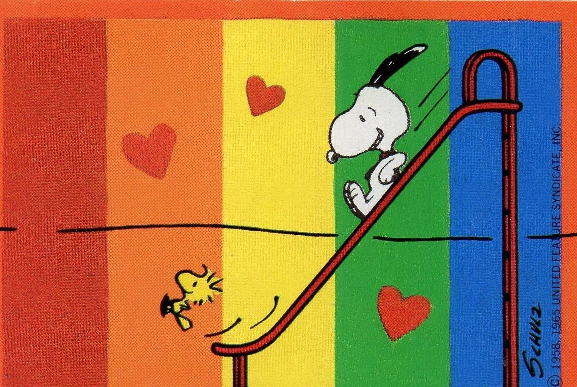 Vintage Peanuts Rainbow Valentine Card Snoopy Woodstock On Etsy Canada