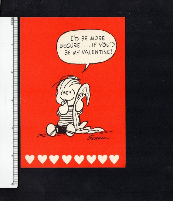 Vintage Peanuts Card LINUS Holds Security BLANKET I'd Be Etsy
