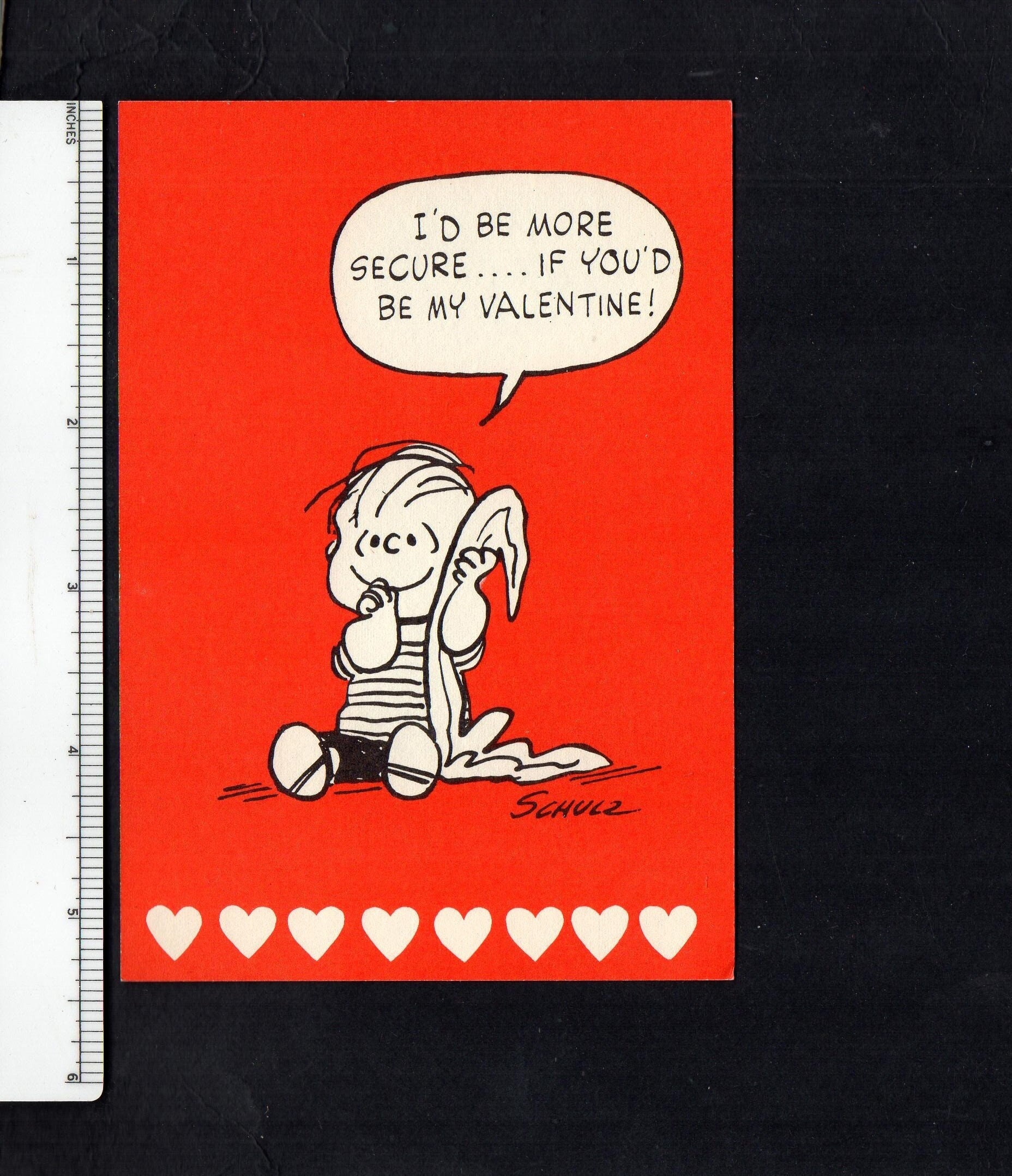 Vintage Peanuts Card LINUS Holds Security BLANKET I'd Be More