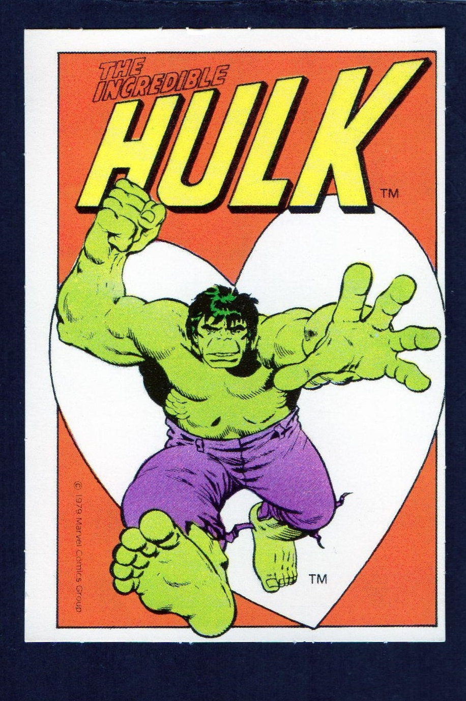 Vintage MARVEL Comics Card the INCREDIBLE HULK Have A Happy