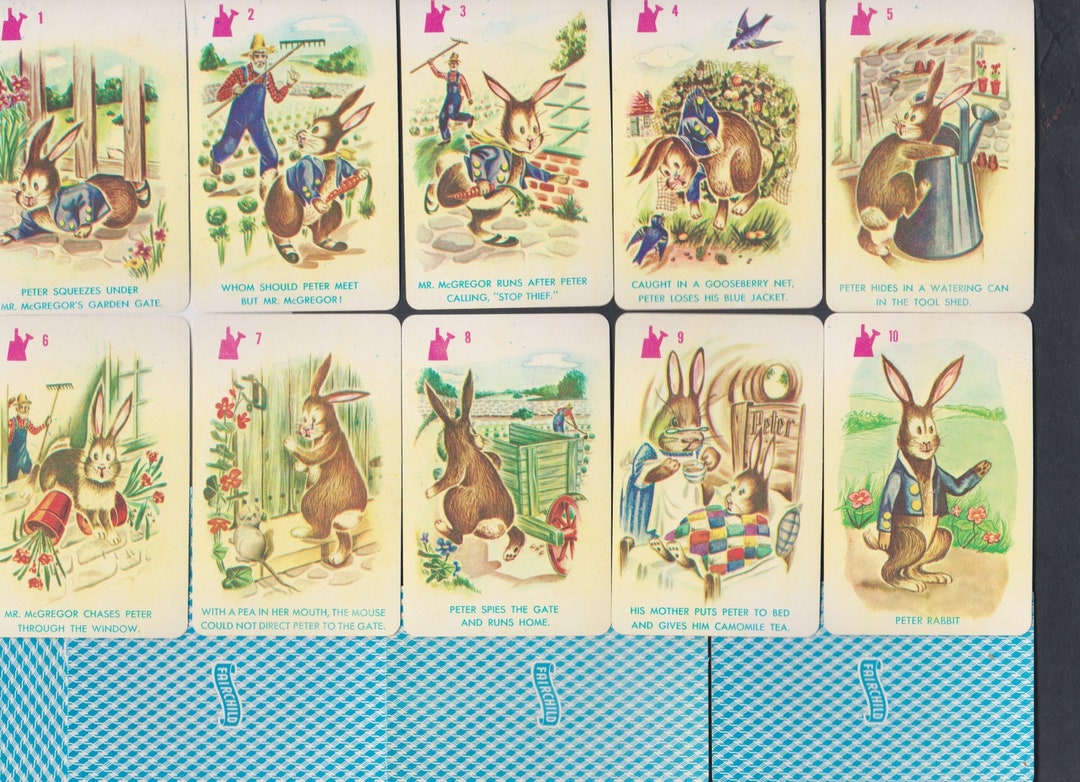 Vintage PETER RABBIT RUMMY Card Game Anthropomorphic Bunny Characters