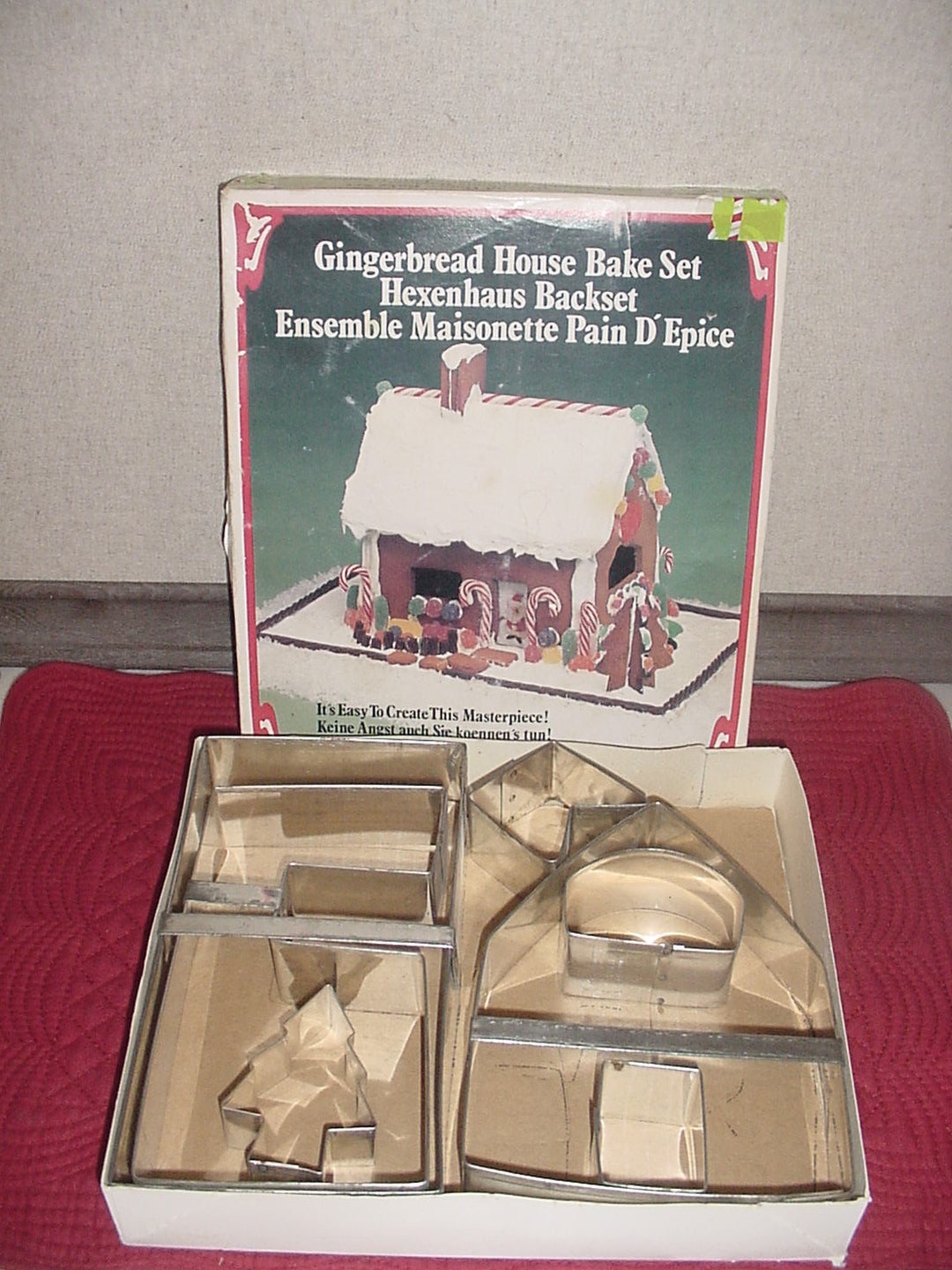 Bundle Vintage GINGERBREAD HOUSE Set & FAMILY of 3 Cookie Etsy
