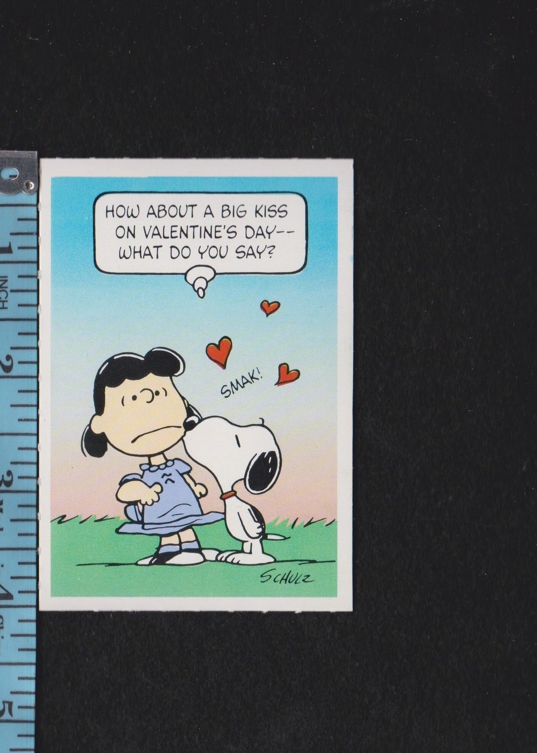 Vintage Peanuts Card SNOOPY Kisses LUCY How About A Big Kiss on