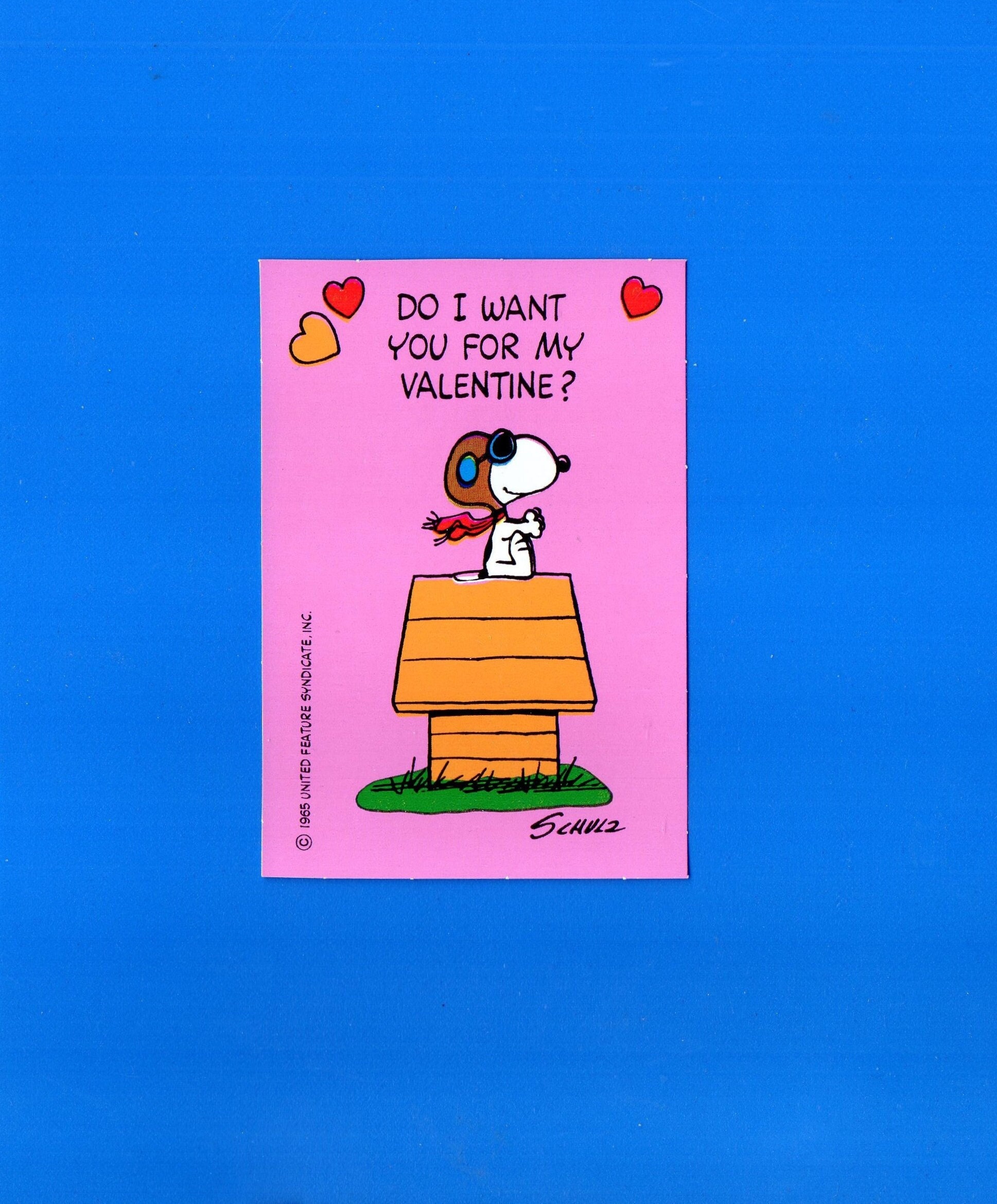 Vintage Snoopy Valentine Card: WWI Flying Ace, Unused Ephemera - Etsy