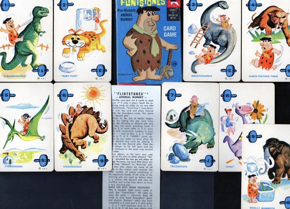 Vintage FLINTSTONES CARD GAME Complete Prehistoric Animal